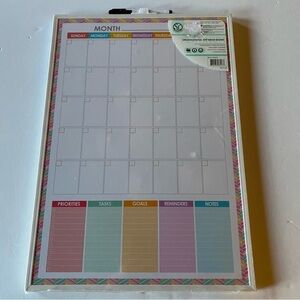 Organizational Dry Erase Monthly Planner Board. 18x12.5
